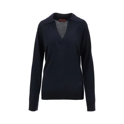 GUCCI ULTRAFINE WOOL POLO SWEATER
