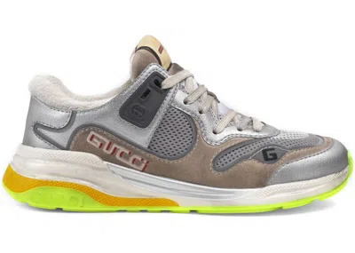 Pre-owned Gucci Ultrapace Metallic (women's) Sneakers In Silver/green/orange In Multi