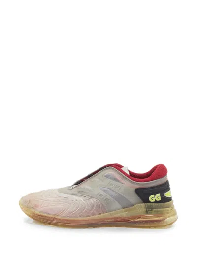 Pre-owned Gucci Ultrapace Net Sneakers In White