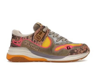 Pre-owned Gucci Ultrapace (women's) Sneakers In Pink Tejus Printed