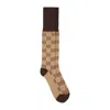 Gucci Dark Brown Cotton Socks In Brown