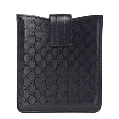 Gucci Unisex Gg Navy Blue Imprime Ipad / Tablet Case In Black