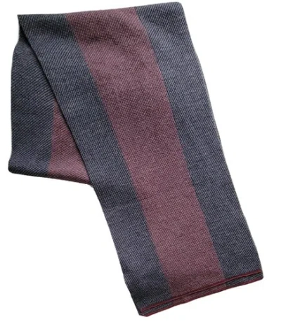 Pre-owned Gucci Unisex Men Women Navy And Maroon Scarf One Size 367226