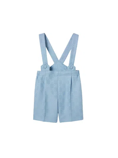 Gucci Unisex Mini Pants With Suspenders In Blue