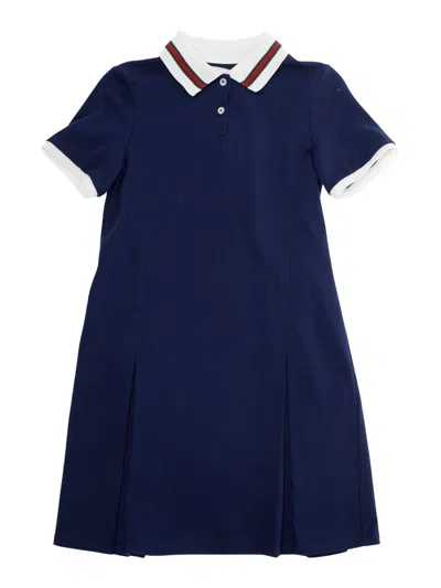 Gucci Unisex Mini Polo Dress For Kids In Blue