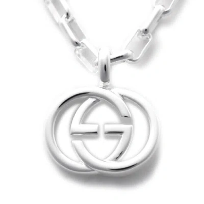 Pre-owned Gucci Unisex Necklace 295710-j8400 8106 In Silver