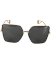 Gucci Unisex Oversized Square Frame Sunglasses (authentic Pre-loved) In Gray
