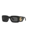 Gucci Oversized Rectangular Acetate Sunglasses In Black
