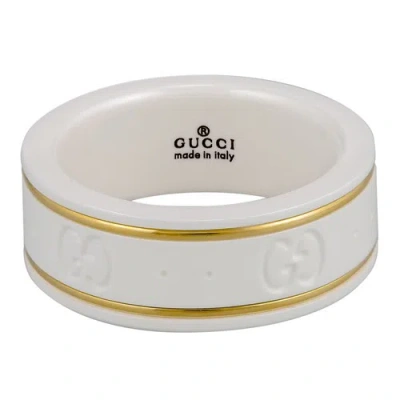 Pre-owned Gucci Unisex Ring 325964-j85v5 8062-09 In White