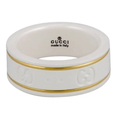 Pre-owned Gucci Unisex Ring 325964-j85v5 8062-13 In White