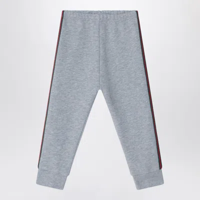 Gucci Unisex Web-tape Jogging Trousers In Gray