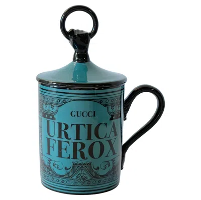 Pre-owned Gucci Urtica Ferox Hand-decorated Porcelain Coffee Mug, Italy In Blue