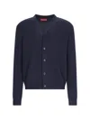 Gucci V-neck Knitted Cardigan In Blue