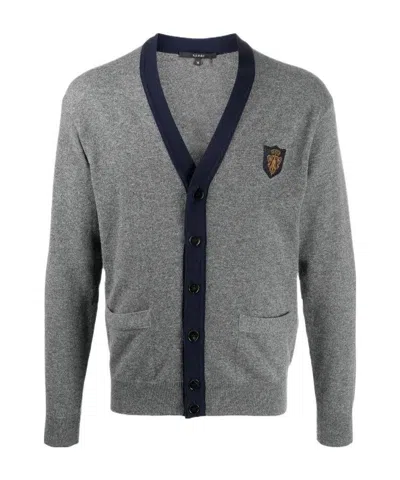 Gucci V-neck Cashmere Cardigan In Gray