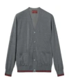 Gucci V-neck Knitted Cardigan In Gray