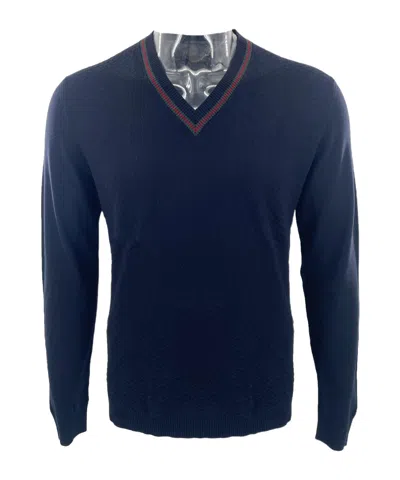 Gucci V-neck Long-sleeved Sweater In Black