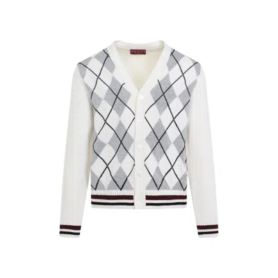 Gucci V-neck Wool Sweater In White