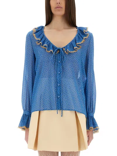 Gucci Valentino Garavani Printed Silk Blouse In Multi