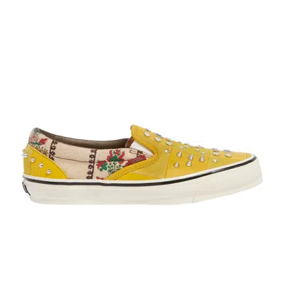 Pre-owned Gucci Vans X  Og Classic Slip-on Lx 'yellow Patchwork' | Men's Size 6