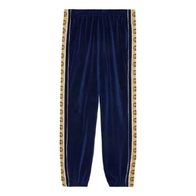 Gucci Velour Taped Oversized Track Pant 'blue'