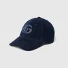 Gucci Velvet Baseball Hat With Embroidery In Blue
