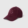 Gucci Velvet Baseball Hat With Embroidery In Red
