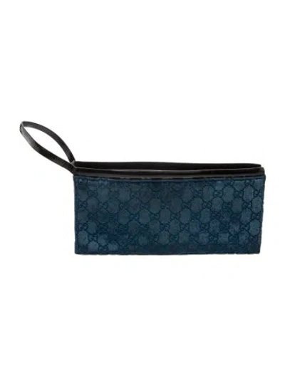 Pre-owned Gucci Velvet Belt Bag Vintage In Blue