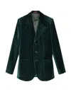 Gucci Velvet Blazer In Green