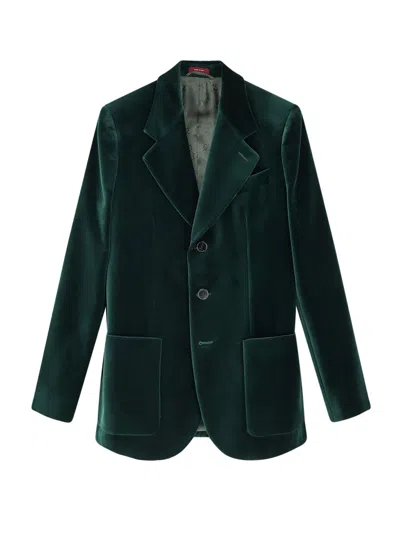 Gucci Velvet Blazer In Green