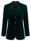 Gucci Velvet Blazer With Regular Fit And Pockets In Animal Print