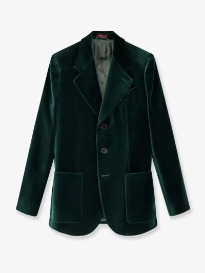 Gucci Velvet Blazer In Green