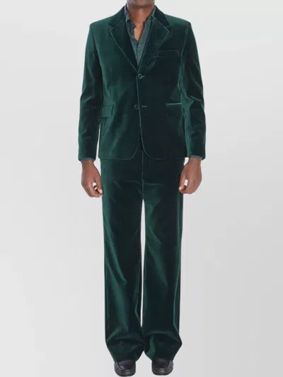Gucci Velvet Blazer With Single Back Vent In Green