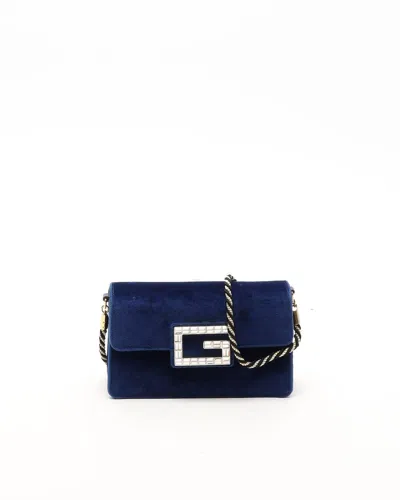 Gucci Velvet Broadway Bag In Blue