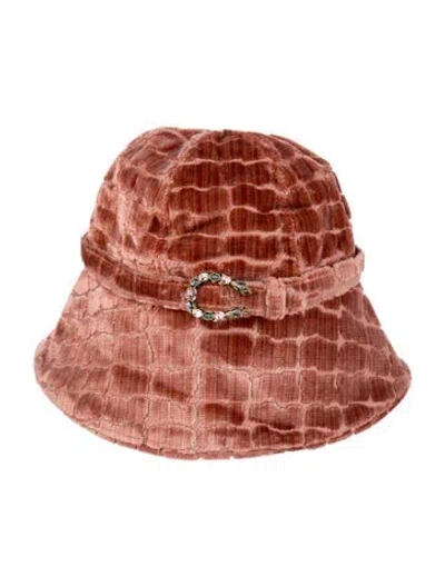 Pre-owned Gucci Velvet Bucket Hat In Pink