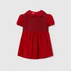 Gucci Velvet Corduroy Dress In Red