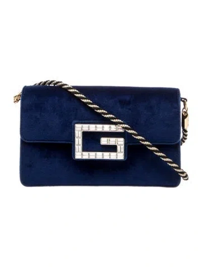 Pre-owned Gucci Velvet Crossbody Bag In Blue