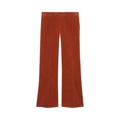 Pre-owned Gucci Velvet Flared-leg Pants 'red' | Men's Size 48