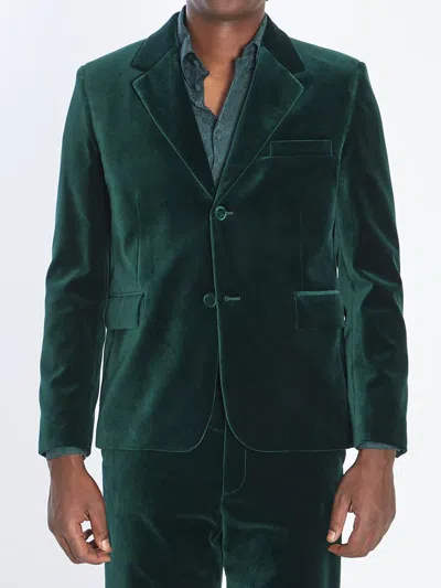Gucci Velvet Blazer With Single Back Vent In Green