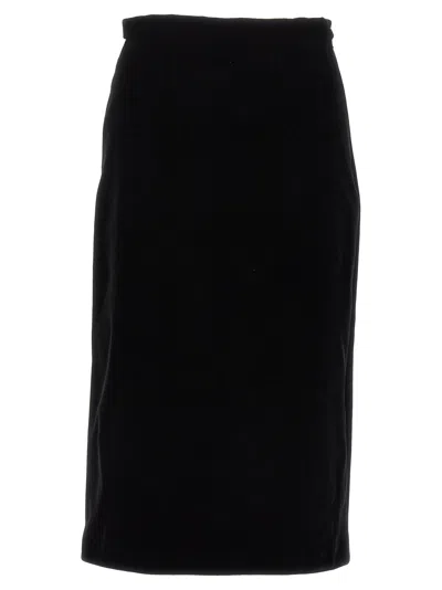 Gucci Velvet Midi Skirt Skirts Black