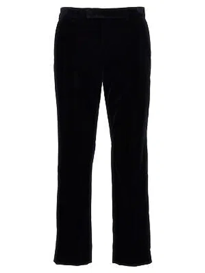 Pre-owned Gucci Velvet Pants In Blue