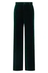 Gucci Tailored Velvet Trousers Featuring Belt Loops In Green