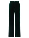 Gucci Tailored Velvet Trousers Featuring Belt Loops In Green