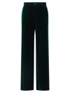 Gucci Tailored Velvet Trousers Featuring Belt Loops In Green