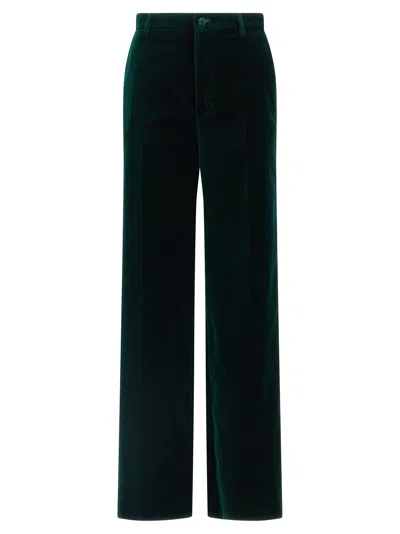GUCCI VELVET PANTS GREEN