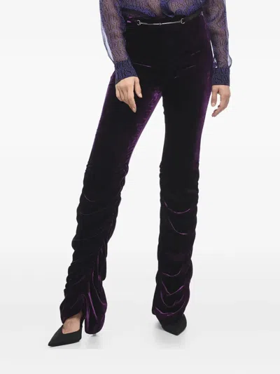 Gucci Velvet Pants In Purple
