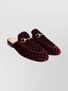 Gucci Velvet Slippers Featuring Horsebit Detail In Burgundy