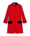 Gucci Velvet-trimmed Retro-tweed Dress In Red