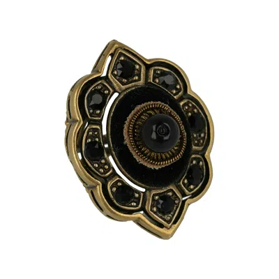 Pre-owned Gucci Velvet/crystal Pincushion Ring 'gold' | Men's Size 10