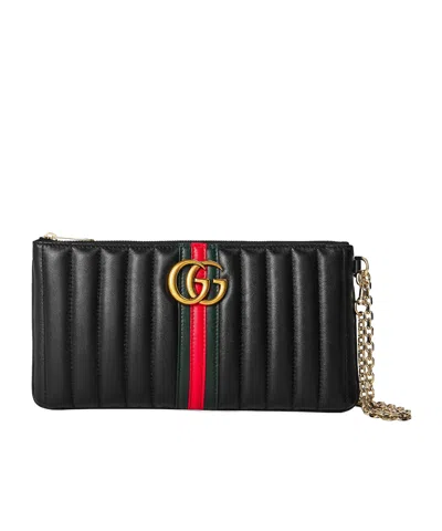 Gucci Verticalquilted Clutch In Black