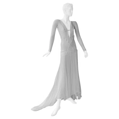 Pre-owned Gucci Very Rare  By Tom Ford 2002 Seductively Sexy Evening Dress Gown New! In Gray